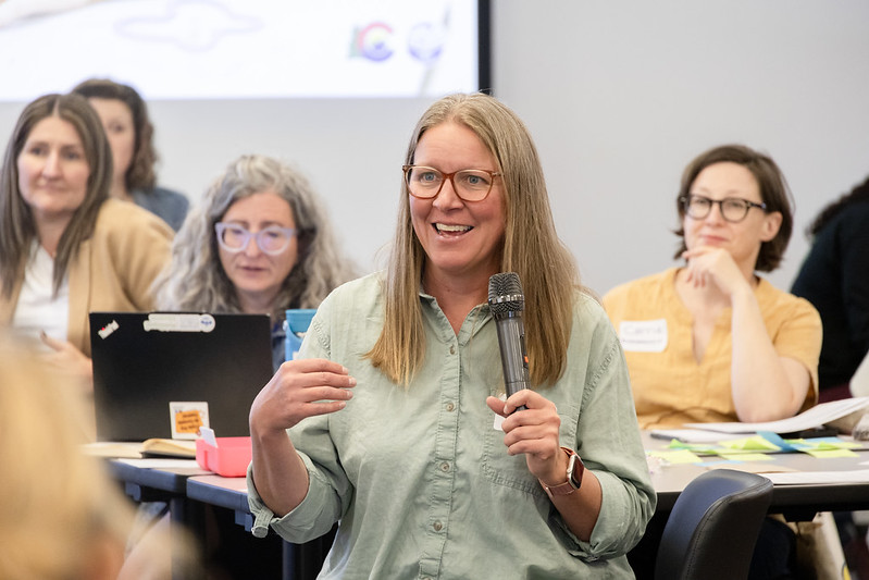Educators listen and collaborate at recent learning cohort meeting.