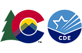 Colorado state logo next to CDE logo