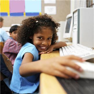 Girl using a computer