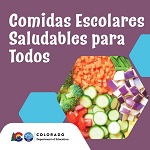 Healthy School Meals for All social media icon Spanish