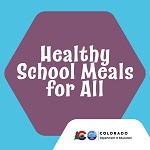 Healthy School Meals for All social media icon text English