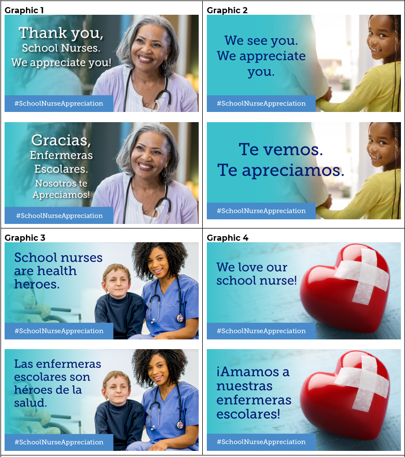 Screenshot of social media images gallery with the theme nurse appreciation