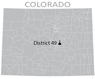 Colorado map showing School District 49
