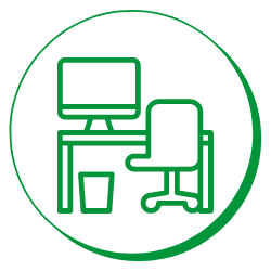 Icon with chair and desk