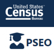 Logo:  US census bureau and Postsecondary Employment Outcomes (PSEO)